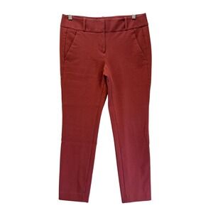 LOFT Marisa Skinny Pants Size 2 Red Cropped‎ Trousers Romantic Preppy Old Money